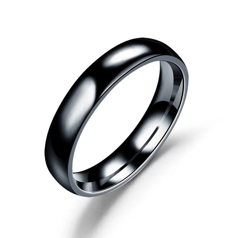 Simple 6mm Titanium Ring Women Men Prevent Allergy