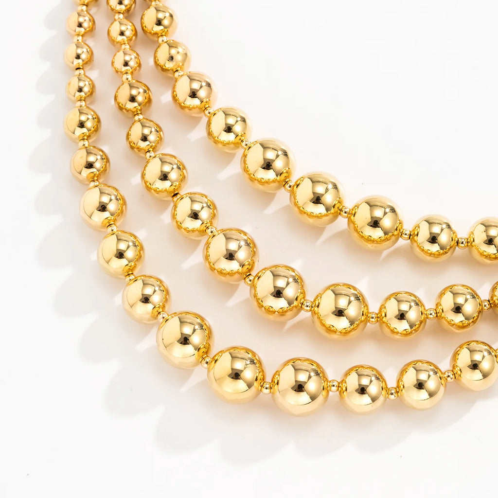 IngeSight.Z Vintage Exaggerated Plastic Big Ball Choker Necklace for Women