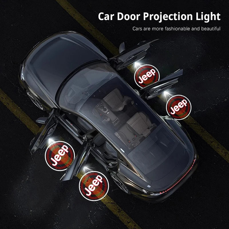 Led HD Car Door Logo Welcome Light Projector Lamps For Jeep Renegade Compass Grand Cherokee Wrangler Gladiator Patriot Liberty