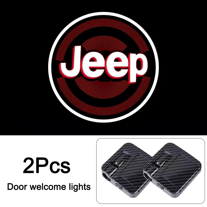 Led HD Car Door Logo Welcome Light Projector Lamps For Jeep Renegade Compass Grand Cherokee Wrangler Gladiator Patriot Liberty