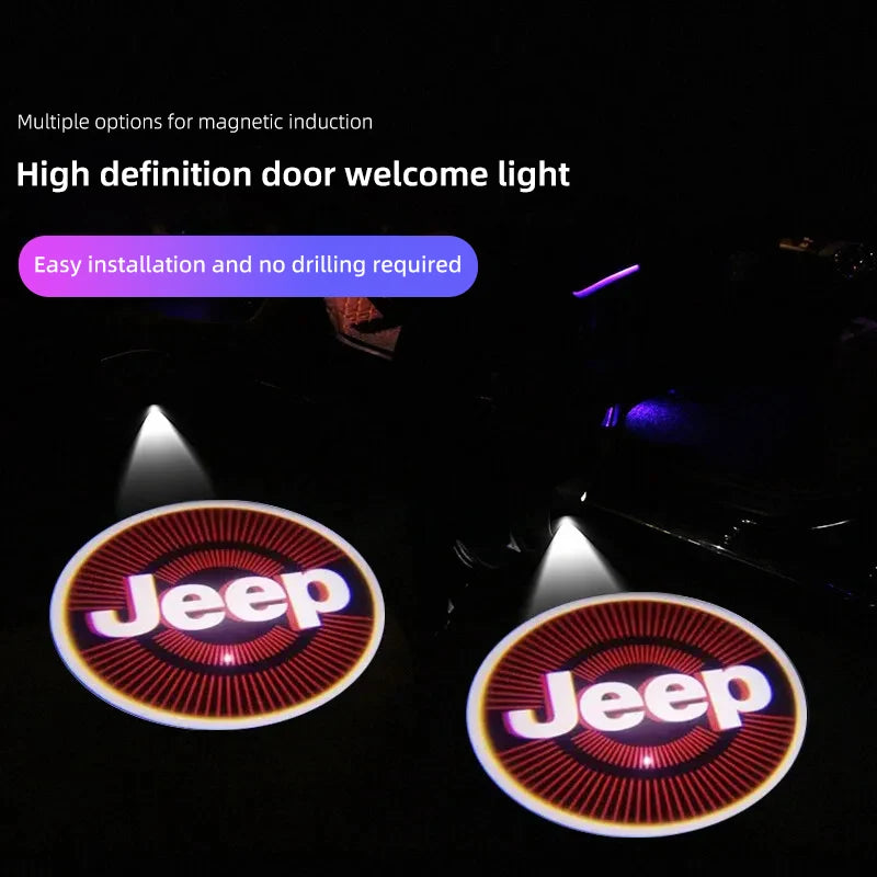 Led HD Car Door Logo Welcome Light Projector Lamps For Jeep Renegade Compass Grand Cherokee Wrangler Gladiator Patriot Liberty